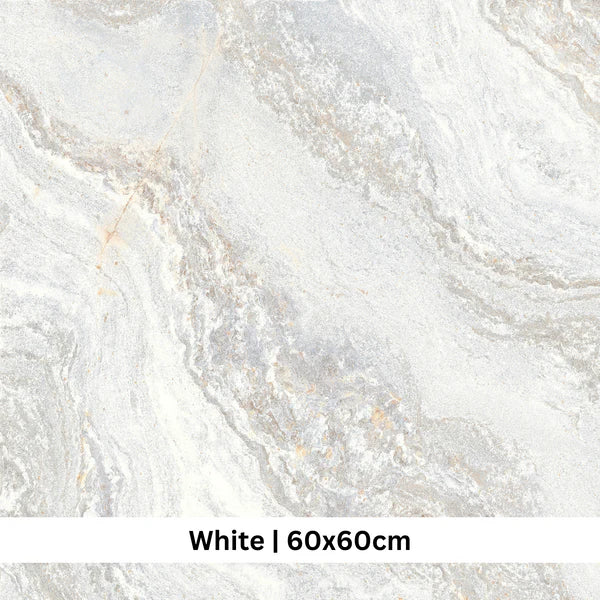 Quartz Pearly White Matt Porcelain Tile 600×600mm