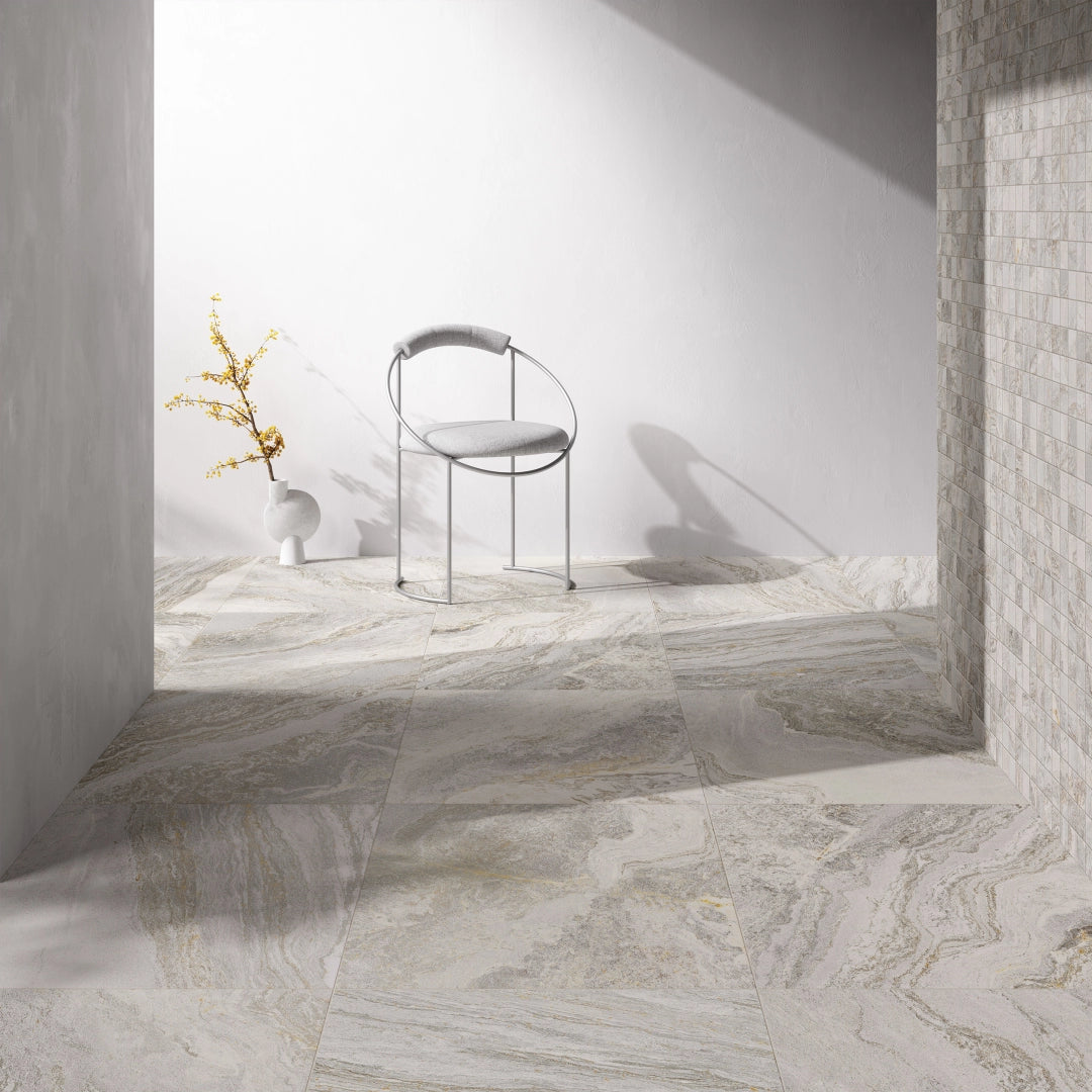 Quartz Pearly White Matt Porcelain Tile 600×600mm