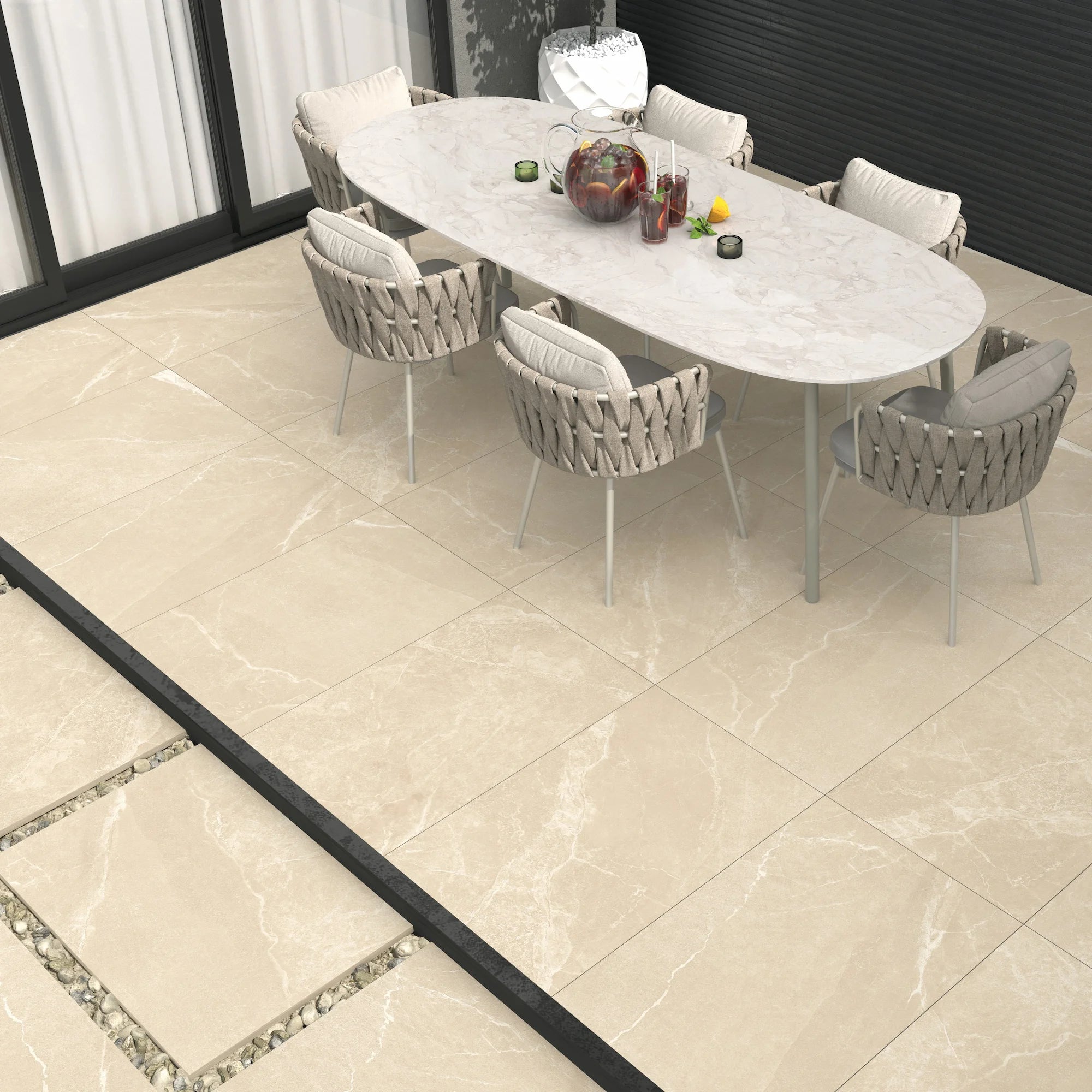 Tona Beige Outdoor Porcelain Paving 600×900×20mm