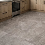Anthracite Porcelain Tile 595x595mm Kitchen Setting - Tornby Range - Tiles on Top