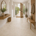 Beige Porcelain Tile 1200x1200mm Hallway Setting - Tornby Range - Tiles on Top