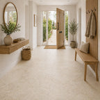 Beige Porcelain Tile 1200x1200mm Hallway Setting - Tornby Range - Tiles on Top