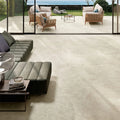Beige Porcelain Tile 595x1200mm Living Room Setting - Tornby Range - Tiles on Top