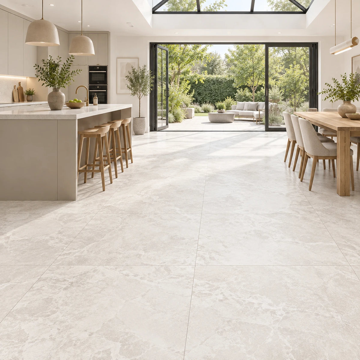 Tornby White Matt Porcelain Tile 1200x1200mm