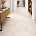 White Porcelain Tile 595x1200mm Hallway Setting - Tornby Range - Tiles on Top