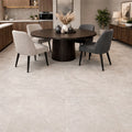 White Porcelain Tile 595x595mm Kitchen Setting - Tornby Range - Tiles on Top
