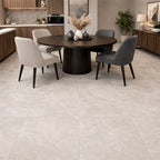 White Porcelain Tile 595x595mm Kitchen Setting - Tornby Range - Tiles on Top