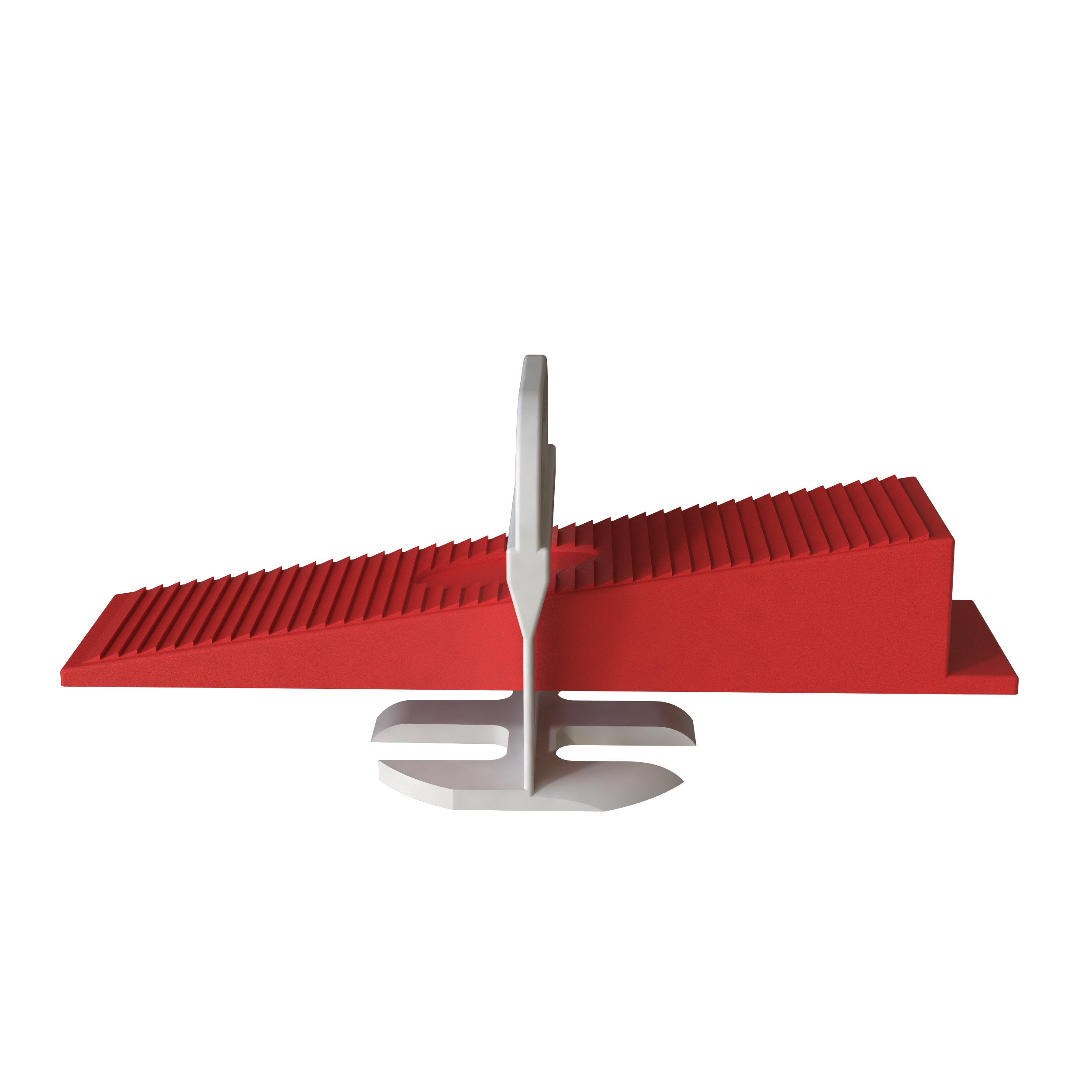 Traditional tile levelling wedge and clip side view