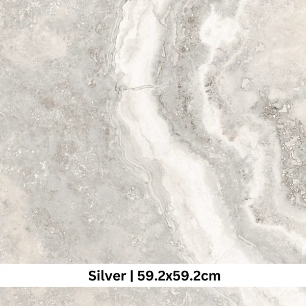 Venetian Silver Matt Porcelain Tile 592×592mm